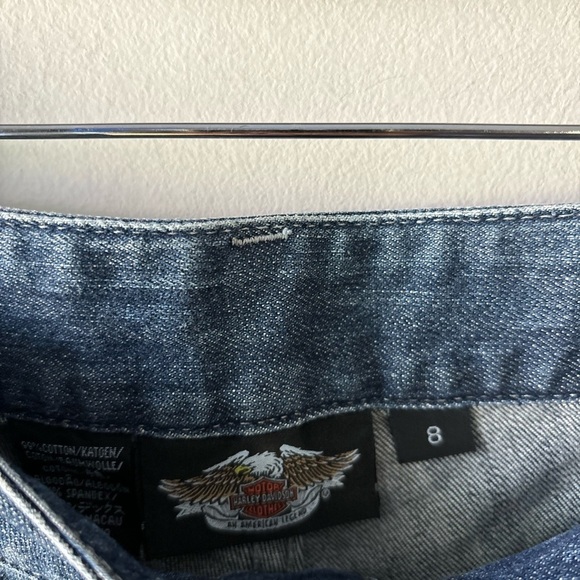 Harley-Davidson women’s capri pants in color blue  size 8 - Picture 3 of 5